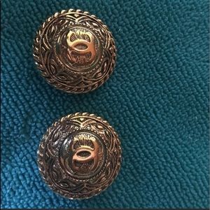 CHANEL Gold Tone Authentic Earrings